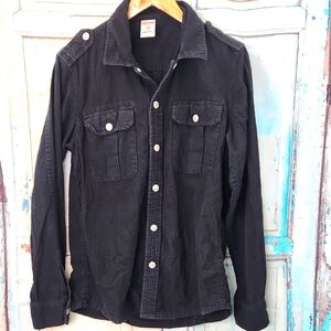 True Religion Black Button Down Shirt
